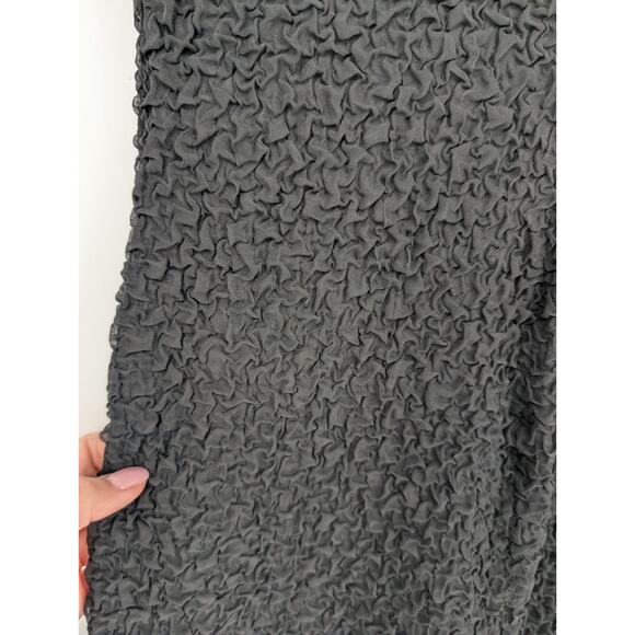 Amanda Uprichard Rosaria Textured Smocked Stretch Black Midi Dress Size XS - Picture 7 of 12